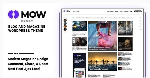 Mow - Blog & Magazine WordPress Theme