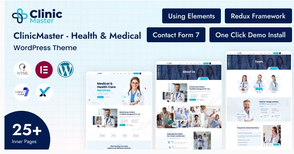 Clinicmaster Health & Medical WordPress Theme - Modern website design for healthcare providers