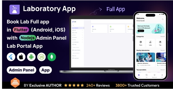 Pathology Lab Testing App built with Flutter & Node.js for seamless booking and result management.