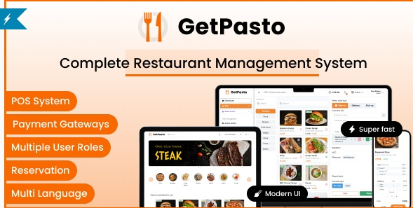 GetPasto restaurant management system with POS and online ordering for seamless operations.