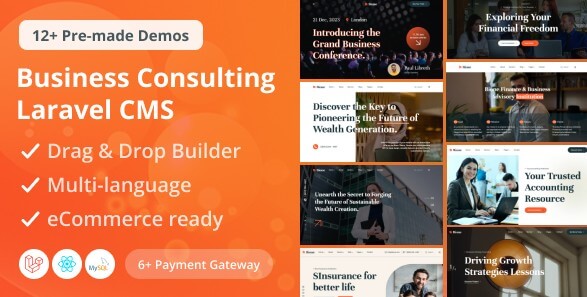 Bione Business Consulting Laravel CMS with Live Page Builder